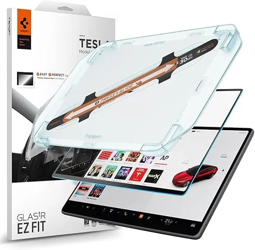 Spigen Tempered Glass Screen Protector [GlasTR Slim] designed for Tesla Model 3(2024/2025) 15.4" Dashboard Touchscreen - Matte/Anti Glare/Anti Finger Print