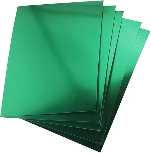 Hygloss Metallic Foil Board Stock Sheets Arts & Crafts, Classroom Activities & Card Making, 8.5 x 11-Inch, Green, 100 Count