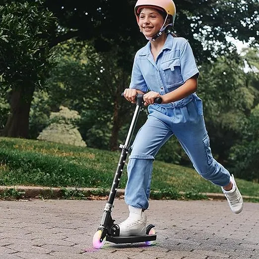 Jetson 2-Wheel Light-Up Kick Scooter, Light Up Deck and Wheels, Height Adjustable Handlebar, Rear Brake, Easy-Folding Mechanism, 4 or 6 inch wheels
