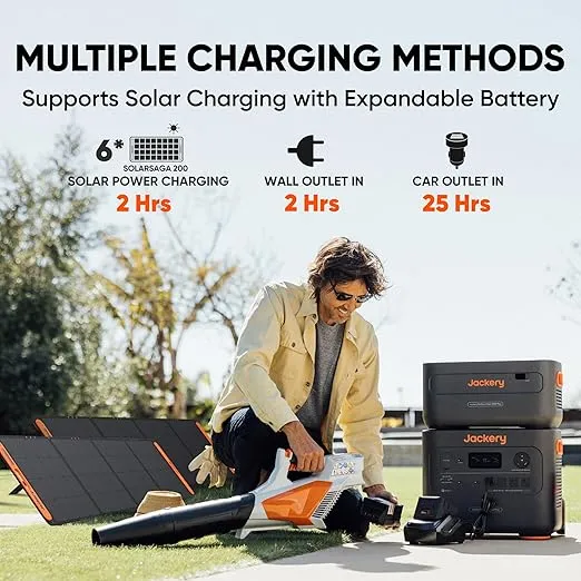 Jackery Explorer Kit 6000, Explorer 2000 Plus and 2X PackPlus E2000 Plus Expandable Battery, 6128 Wh LiFePO4 Battery with 3000W Output for Outdoor RV Camping and Home Emergency