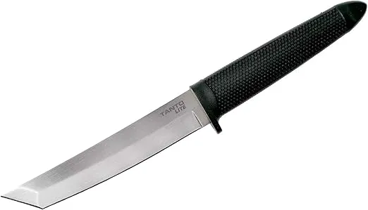 COLD STEEL Tanto Lite Durable Lightweight German 4116 Stainless Steel 6" Fixed Blade Outdoor Hunting Utility Knife, Non-Slip Kray-Ex Handle, Secure-Ex Sheath