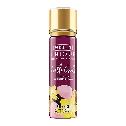 So...? Unique Vanilla Candy Body Mist - Delightful Perfume for Women - Sweet, Fruity Vanilla Perfume with Peach and Rose - Gifts for Women - 5.1 oz