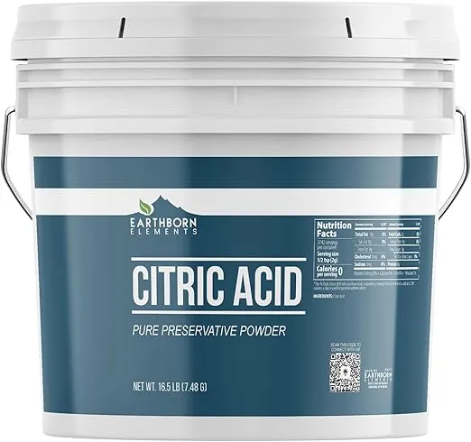 Earthborn Elements Citric Acid 2 Gallon Bucket, Food Safe, Preservative & Cleaner