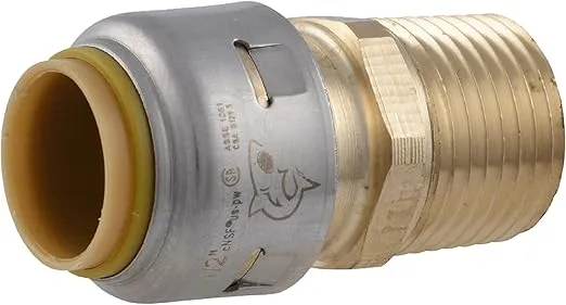 SharkBite Max 1/2 Inch MNPT Adapter, Push to Connect Brass Plumbing Fitting, PEX Pipe, Copper, CPVC, PE-RT, HDPE, UR120A