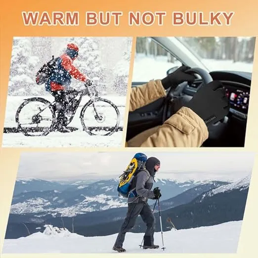ihuan Winter Gloves for Men Women - Cold Weather Gloves for Running Cycling, Waterproof Snow Warm Thermal Gloves Touchscreen Finger Stocking Stuffers