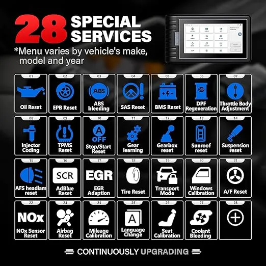 OBD2 Scanner Wireless, TOPDON AD800BT, Free Lifetime Upgrade, Scan Tool, Automotive Diagnostic Tool, Full System Diagnosis, 28+ Reset Services, Oil Reset/ABS Bleeding/TPMS/SAS/BMS/EPB/DPF/FCA Autoauth