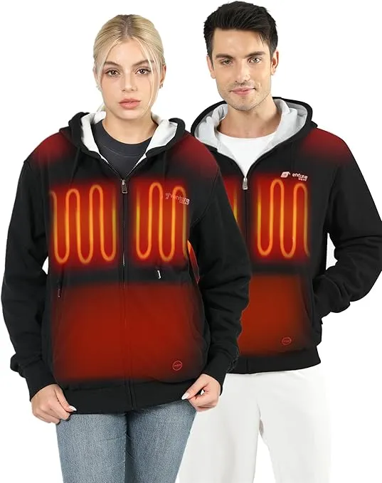 Heated Jacket Hoodie for Men & Women – Winter Coat, Outdoor Clothing, Bluetooth Controlled with 3 Adjustable Heating Zones