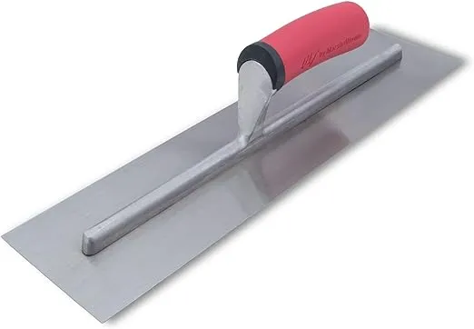 QLT by MARSHALLTOWN Concrete Finishing Trowel, Square Shank Mounting, 16 x 4 Inch Carbon Steel Blade with Soft Grip Handle, Concrete Tools, FT164