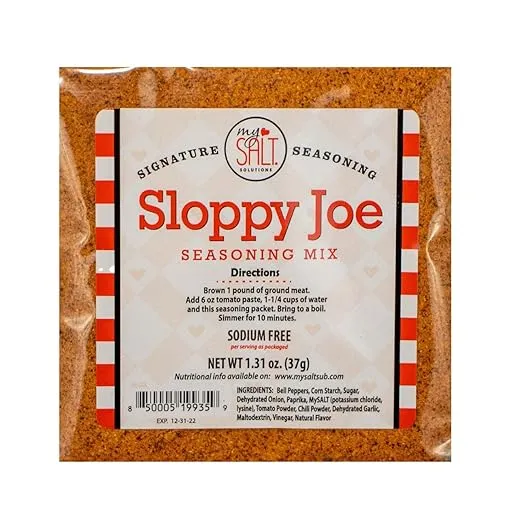 MySALT Sloppy Joe Seasoning Mix, Sodium Free (5 Pack)