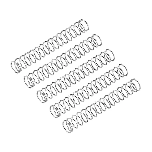 uxcell Compression Spring, 5Pcs 304 Stainless Steel, 5mm OD, 0.5mm Wire Size, 35mm Free Length, Silver Tone