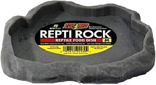 Zoo Med Repti Rock - Reptile Food Dish Medium (7.25" Long x 5.9" Wide) - Pack of 2
