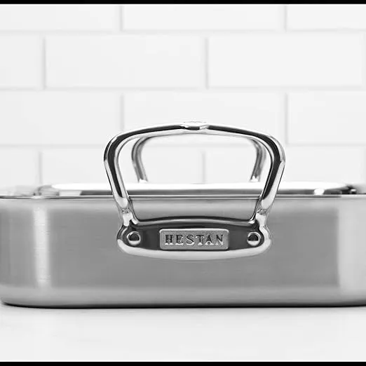 Hestan - Stainless Steel Classic Roaster with Rack, Induction Cooktop Compatible