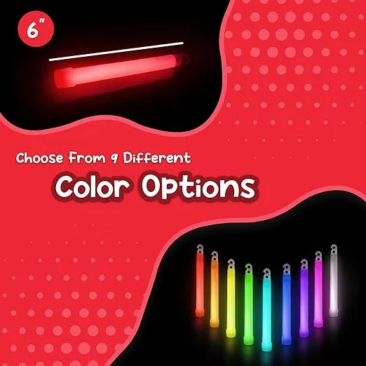 Windy City Novelties - 25 Pack - 6” Premium Glow Sticks