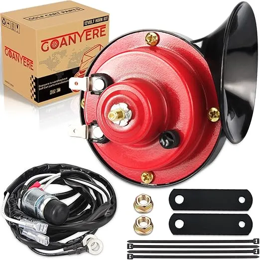 Golf Cart Horn Kit, for Club Car, EZGO, UTV, ATV, Boat, 12V