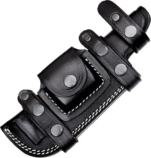 Ottoza TOP Grain Leather Knife Sheaths for Fixed Blade Knives, Right Hand Leather Knife Sheath for Belt, Leather Knife Holster Belt Knife Holder, Horizontal Knife Sheath for Belt No:5