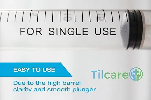 5ml Oral Dispenser Syringe Luer Slip 100 Pack by Tilcare - Sterile Plastic Medicine Droppers for Children, Pets & Adults – Latex-Free Medication Syringe Without Needle - Syringes for Glue and Epoxy
