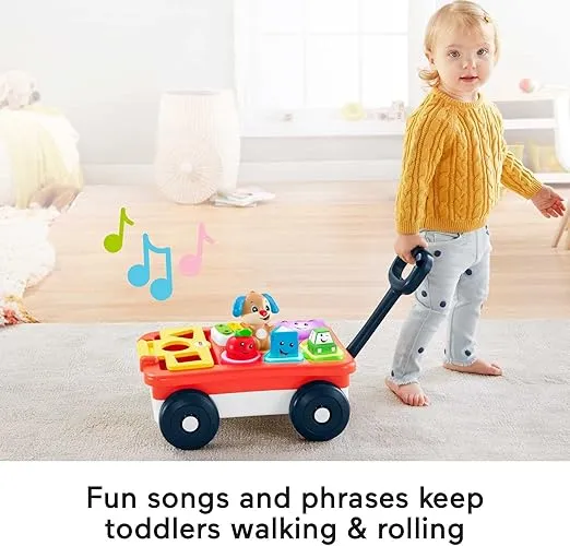 Fisher-Price Baby & Toddler Toy Laugh & Learn Pull & Play Learning Wagon Musical Pull-Along with Activities for Infants Ages 6+ Months