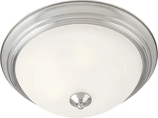 Maxim 5840 Essentials 11" Wide 1 Light Ceiling Light - Satin Nickel/Marble Glass