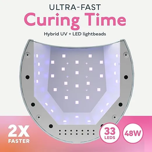 SUNUV SUN2C 48W UV Light for Nails,UV LED Nail Lamp with 4 Timer Settings,LED Nail Light Compatible with All Gel Types, Quick Drying Nail Dryer Blue