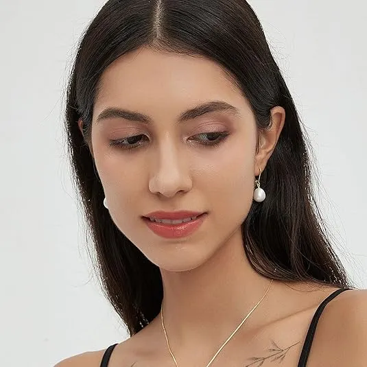 YAMI Pearl Drop & Dangle Earrings for Women, Freshwater/Saltwater Cultured Pearl in 925 Sterling Silver, Hypoallergenic Earrings for Sensitive Ears, Jewelry Gifts for Her, Every Day Wear Earrings
