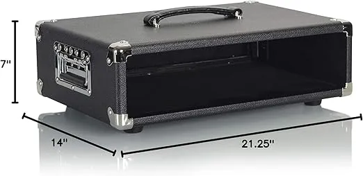 Gator Cases Retro Series Vintage Amp Rack Case; 2U Black (GR-RETRORACK-2BK)