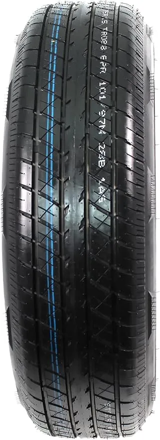 eCustomrim 2-Pack Radial Trailer Tires w/Black Rims ST205/75R15 Load Range C 5 Lug/4.5 Modular Wheel - 6 Year Warranty w/Free Roadside