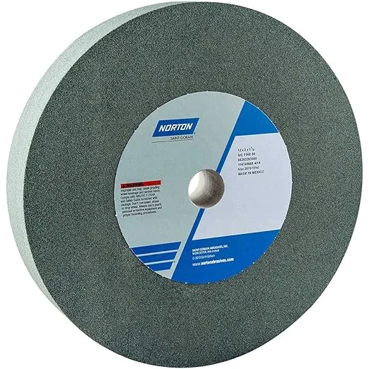 Norton Gemini Grinding Wheel, Crystolon Type 01 Bench and Pedestal Wheel, Fine 80 Grit, 8 Inch Silicone Carbide Grinding Wheel for Bench Grinder, Pack of 1