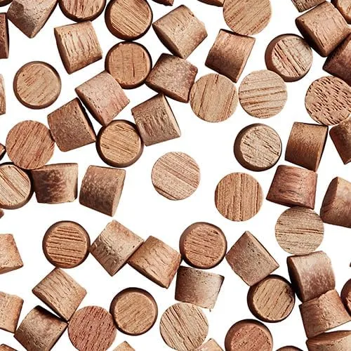 WidgetCo 5/16" Mahogany Wood Plugs, Face Grain, Woodworking Plugs, Can Be Sanded, Stained, or Painted (Qty 100)