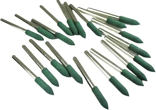 TEMO 20 pc 4 mm (5/32 Inch) Bullet Rubber Rotary Tool Polishing Burr with 1/8 Inch Shank for Dremel Rotary Tools