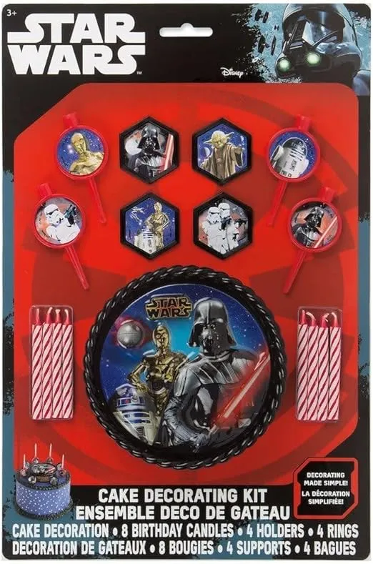 Multicolor Star Wars Cake Decorating Kit (Pack Of 17) Ultimate Galactic Party Set - Unique, Top-Quality & Easy-To-Use, Perfect For Themed Parties & Events