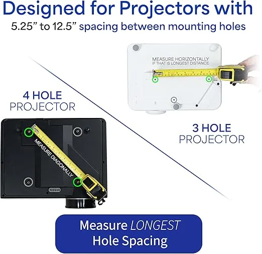 VIVO Universal Extending Ceiling Projector Mount, Height Adjustable Projection, White, MOUNT-VP02W