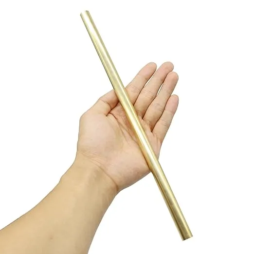 PGCOKO Brass Solid Round Rod Lathe Bar Stock, 1/2 inch in Diameter 12 inch in Length