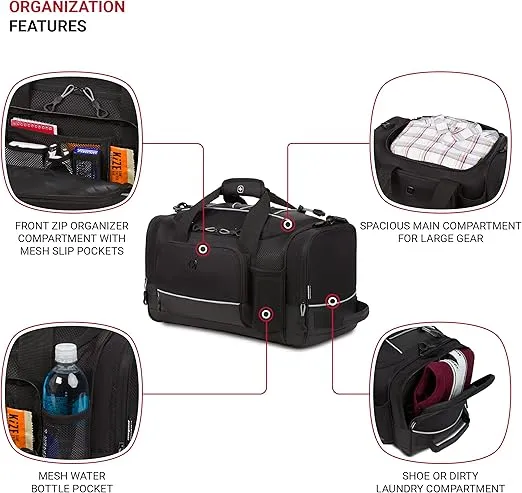 SwissGear Apex Duffle Bag for Travel and Gym with Bungee-Cord System