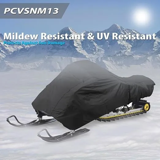 Pyle Snowmobile Cover, Waterproof, Heavy Duty, Marine Grade Polyester, 113" Length, Quick Release Buckle, Dual Air Vents, Non-Scratch Liner, Elastic Cord, UV Resistant, Durable Protection