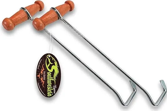 SOUTHWESTERN Boot Hooks Boot Puller for Cowboy Boots, Wood Handles (2 hooks)