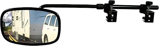 CIPA USA 11980 Universal Bar Towing Mirror Kit, black