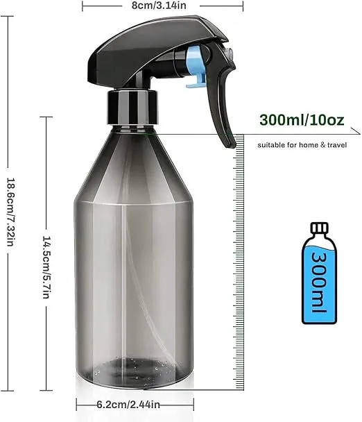 Plant Mister Water Spray Bottle - Fine Mist Spray Bottle for Flowers, Plants, Gardening, Cleaning Solutions - 10oz, Plastic