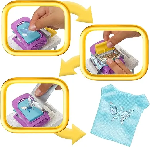 Barbie Doll & Accessories, Make & Sell Boutique Playset with Display Rack, Create Foil Designs