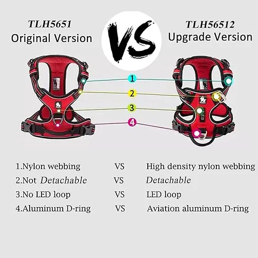 TRUE LOVE Dog Harness No Pull Nylon Reflective Pet Harness Adjustable Comfortable Control Step-in Brilliant Colors Truelove TLH56512 Black