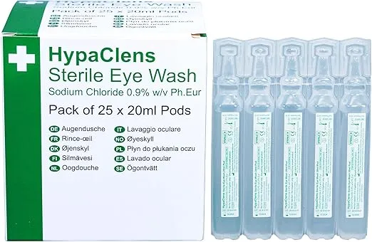HypaClens Saline Eye Wash Pods, (Pack of 25)