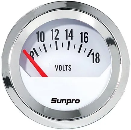 Sunpro CP8205 StyleLine Voltmeter - White Dial