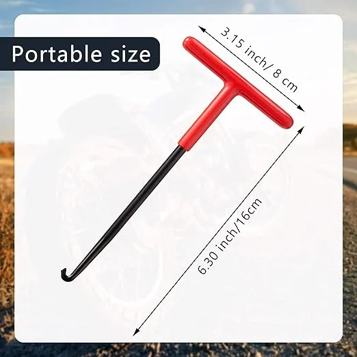 2 Pieces Exhaust Spring Puller Tool Motorcycle Exhaust Spring Hooks, T Handle Exhaust Spring Hooks Snowmobile Spring Puller Removal Tool Pipe Spring Puller for Motorcycle Dirt Bike (Red, Black)