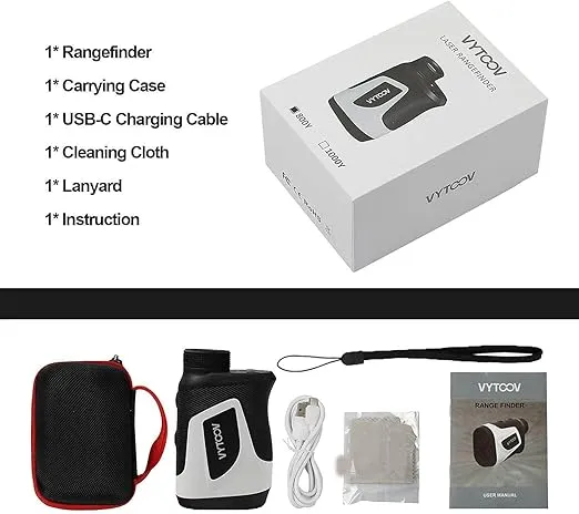 Golf Rangefinder with Slope 1000 Yards 6X Rangefinder Golfing with Slope On/Off Flag-Lock Tech with Vibration Continuous Scan Rechargeable Tournament Legal Golf Rangefinders