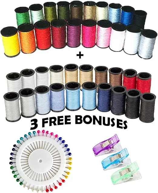 ARTIKA Sewing Kit for Adults and Kids (111 PCS) - Small Beginner Set w/Multicolor Thread, Needles, Scissors, Thimble & Clips - Emergency Repair and Travel Kits - Sewing Accessories and Supplies