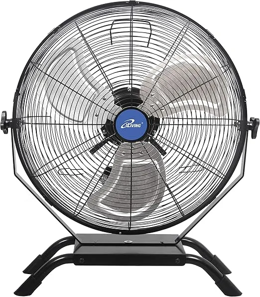 iLiving Wall Mounted/Floor Stand Variable 20 Inches Speed Indoor/Outdoor Fan, Industrial grade for Patio, Greenhouse, Garage, Workshop, and Loading Dock, 4650 CFM, Black