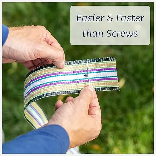 Lawn Chair USA Chair Replacement Lawn Chair Webbing - Webbing for Lawn Chairs. UV-Resistant Straps Made with Durable Polypropylene. Chair Webbing Kit (2 1/4" x 50', Sea Island Blue)