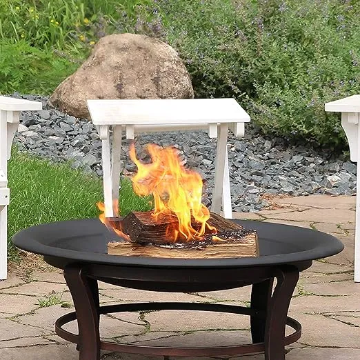 Sunnydaze Steel Replacement Fire Bowl for DIY or Existing Fire Pits - Black High-Temperature Paint Finish - 23-Inch