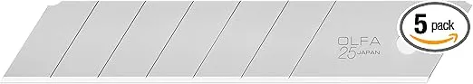OLFA 25mm Extra Heavy Duty Snap Off Replacement Blades, 5 Blades (35 segments) HB-5B - Snap-Off Utility Knife Replacement Blades, Fits any 25mm Utility Knife