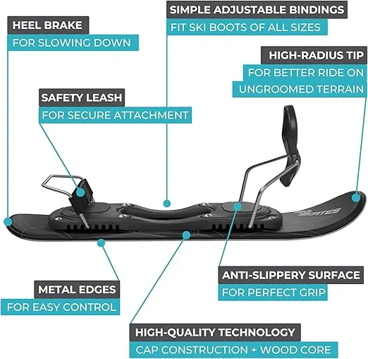 Skiskates - Short Mini Ski Skates for Snow | Skating Skis Snowblades Skiboards | Ice Skates for Snow | Shortest Skis Ever