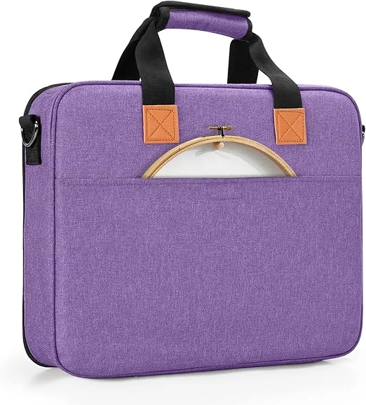 LUXJA Embroidery Project Bag, Embroidery Kits Storage Bag (Bag Only), Purple
